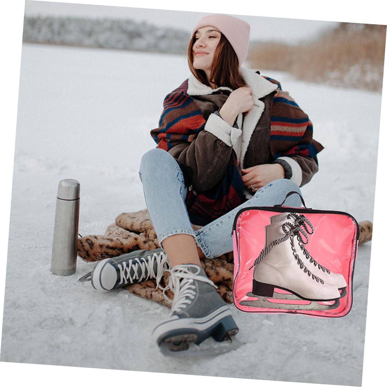 Bolsa De Patinaje Bolsa para Zapatos De Skate Bolsas para Patinete Bolsas para Viajes Patines Dobles Mochila para Patinete Bolsas para Zapatos De Mujer Tela Oxford Rosa