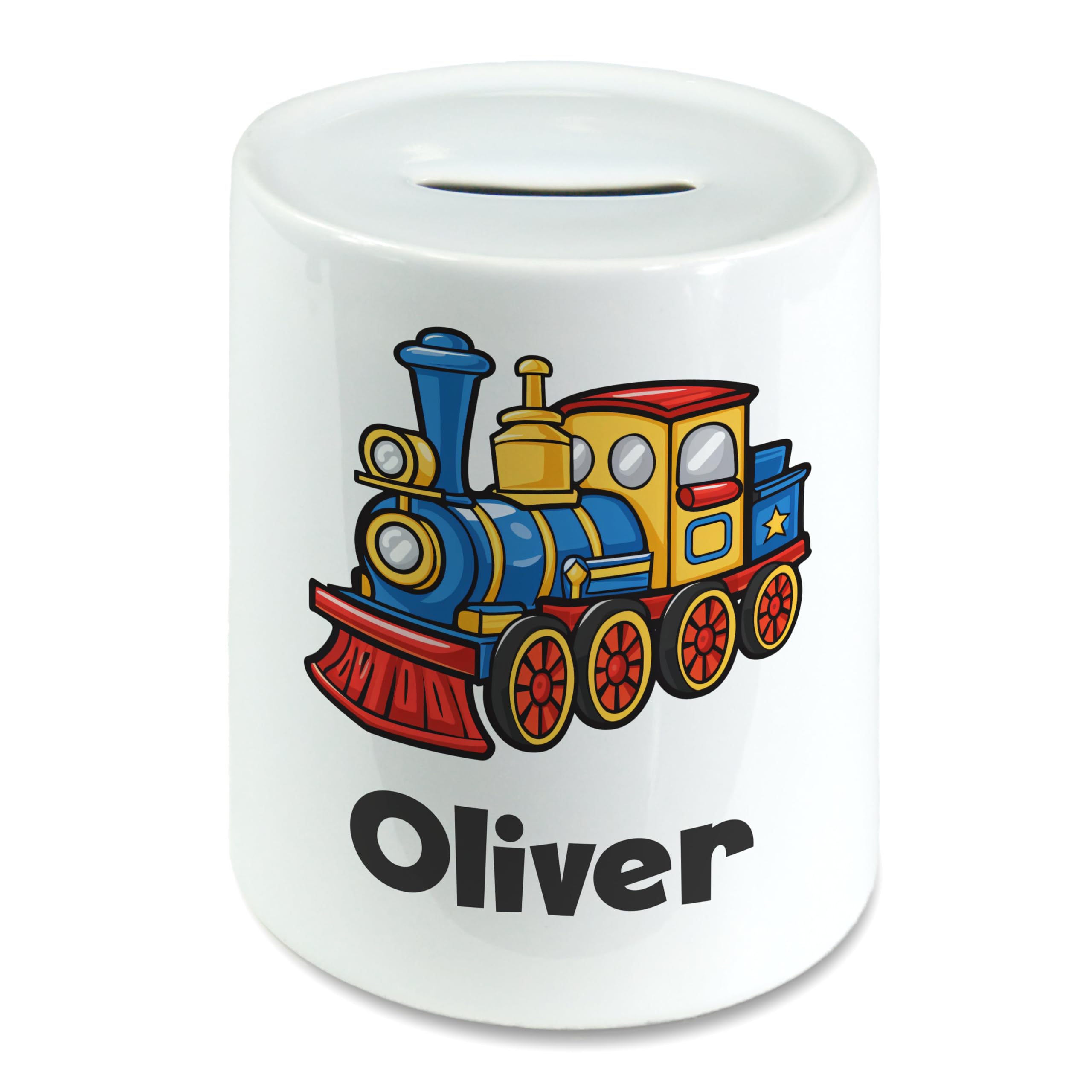 Personalised Any Name Train Money Box for Kids - Savings Bank - Piggy Bank - Boys, Girls Gift