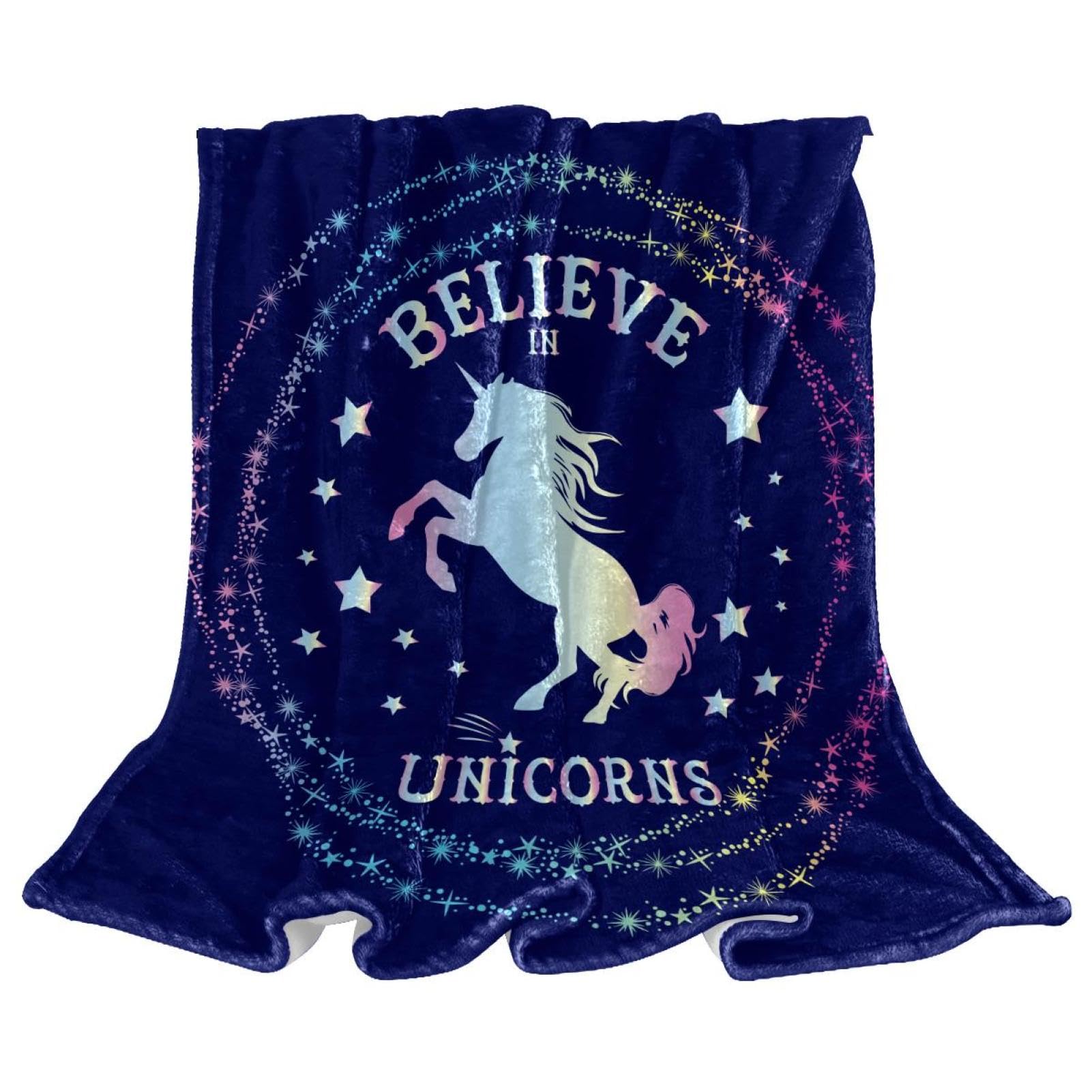 Plaid licorne premium en microfibre isolante et ultra douce pour grand lit