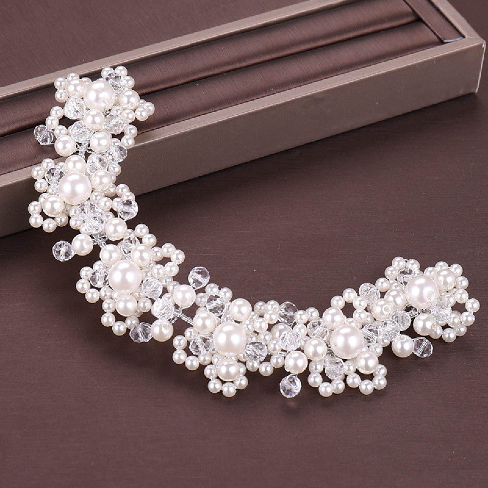 Peine para el pelo de boda, diseño de flores, perlas sintéticas, hecho a mano, corona de cristal, para novia, boda, mujer, tiara para niños, accesorio para el pelo de graduación