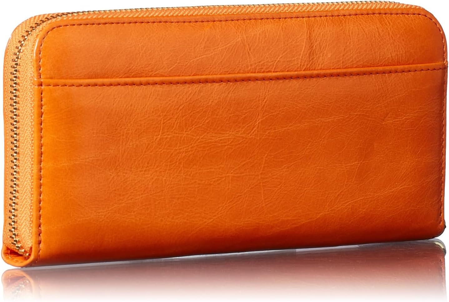 VOICE Align type Long wallet Leather made by MASINI in Italy Cowhide ART.Pitti Women's Elegant and easy to use Vertical card case In gift box (Papaya-Orange) - Image 4