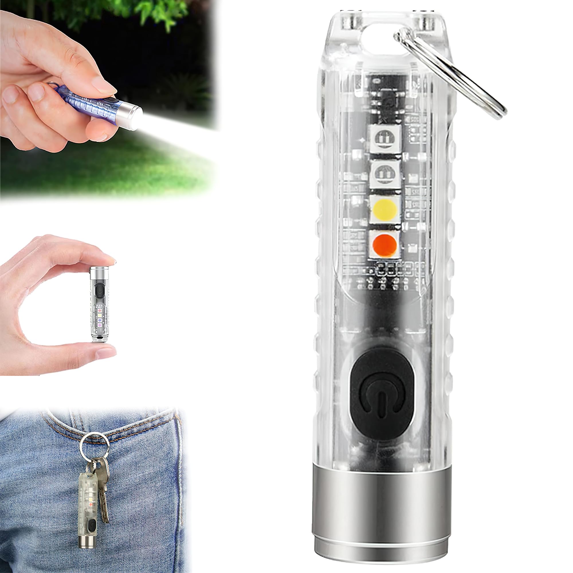 ARKZO Mini USB Rechargeable Keychain Small Torch - Powerful COB LED Lights for Camping, Pocket Size EDC Flashlight - Small LED Lights for Everyday Carry (B0DHS6YML6) Amazon Price History, Amazon Price Tracker
