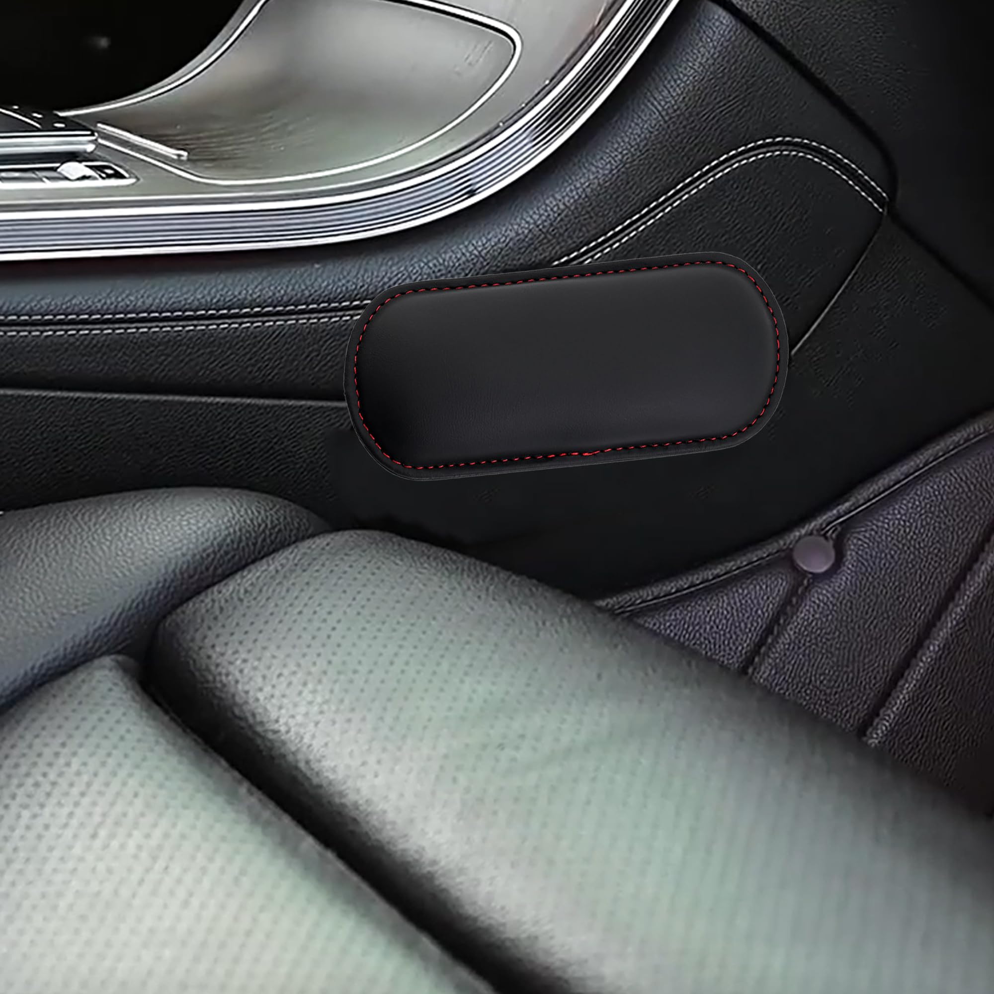 Rodilleras para Reposabrazos Coche Almohadilla para Reposabrazos Rodillera para Coche Rodilleras para Cojín de Piernas, Consola Central de Automóvil, Apoyo Cómodo, Consola de Coches (Negro 1)