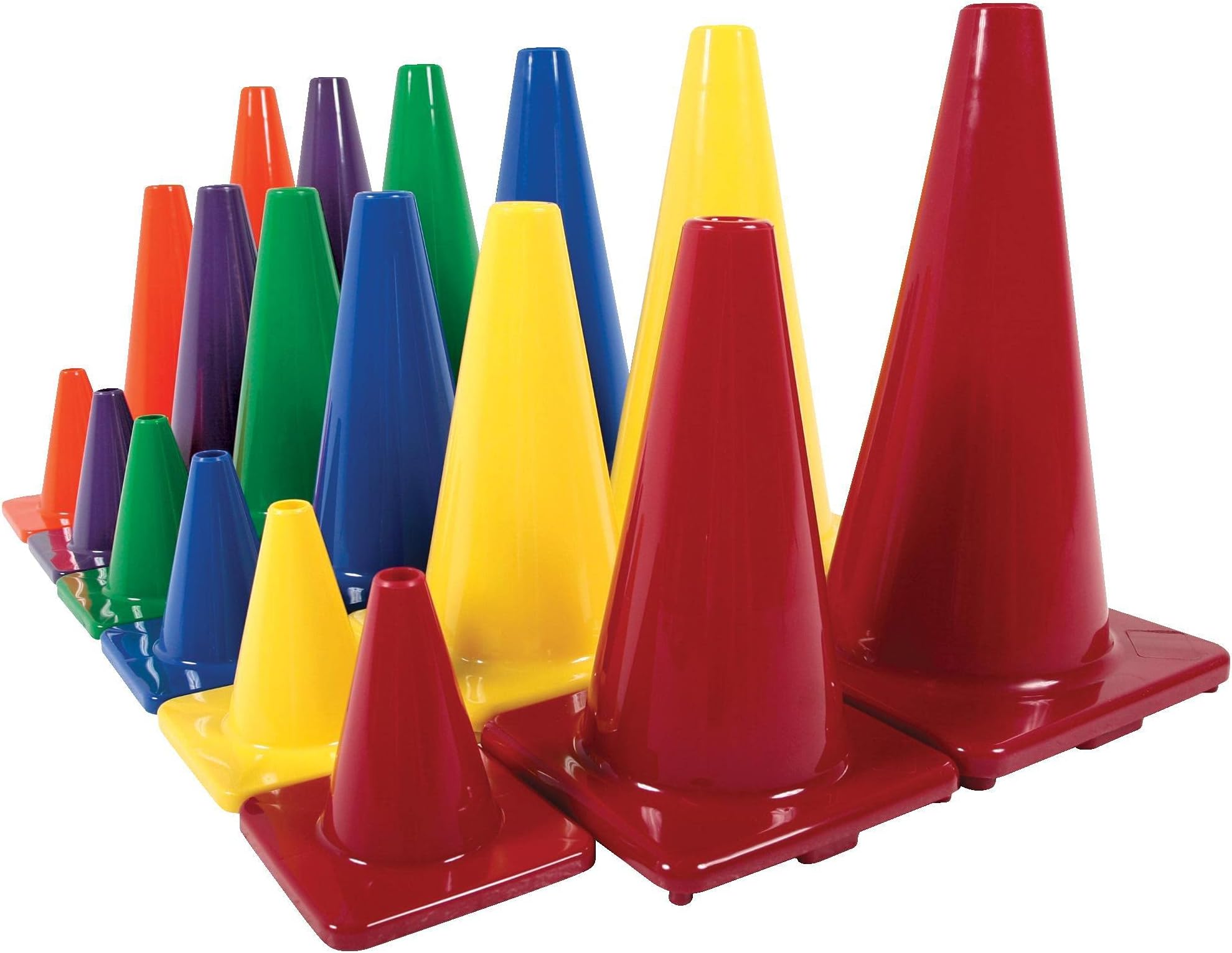 Classic Indoor and Outdoor Game Cones in Color - 18 Inches - Set of 6 Colors