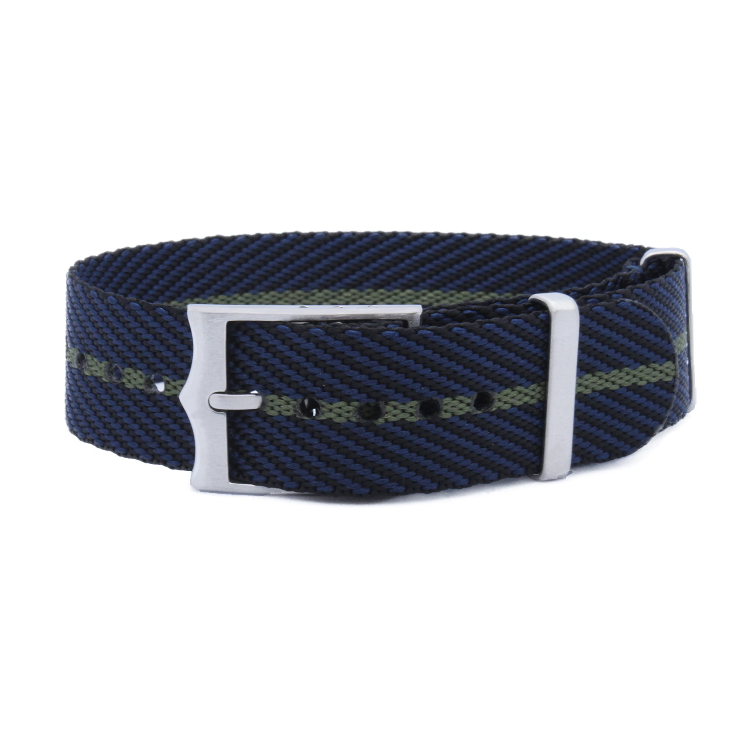 WAMD Single Layer/Single Pass Nylon Fabric NATO Watch Straps/Bands with Crown Buckle - Choice of Colour & Width (Black, Blue and Green, 20 mm) (B0BFHYM3DN) Amazon Price History, Amazon Price Tracker