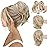 CJL HAIR Claw Clip Short Ponytail Hair Extensions DIY Bendable Metals Messy Bun Hair Piece for Wonen Straight Synthetic Fake Hairpieces Sunny Blonde