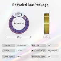 Vista 8 de AMOLEN 3D Printer Filament Bundle, Triple Colors Coextrusion Silk PLA Filament 1.75mm +/-0.02mm,Shiny Color Change 3D Printer Filament for Most FDM