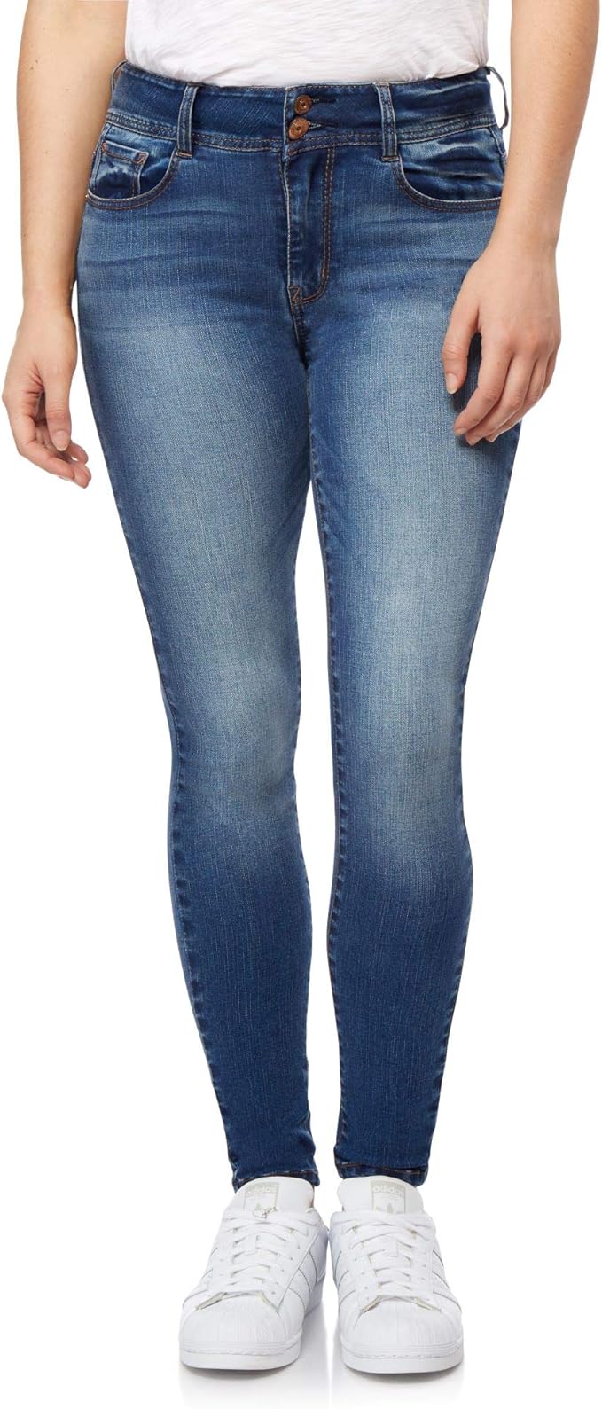 WallFlower Women's Flirty Curvy Skinny High Rise Insta Stretch Juniors Jeans (Standard and Plus)