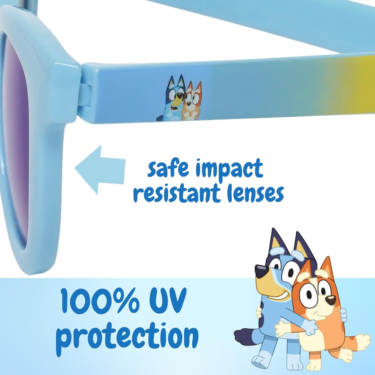 Arkaid BLUEY Sunglasses for Baby 3-12 months | Safe UV Protection | Flexible for Comfort | Includes BLUEY Case and Easy Detachable Strap | Infant - Image 3