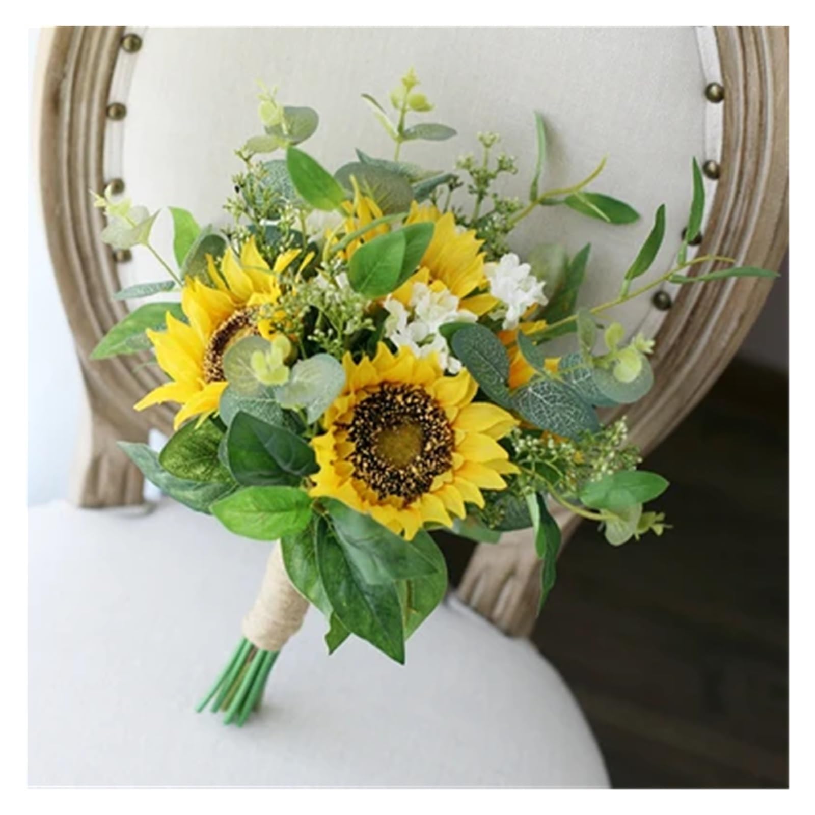 DSFIHJO Sunflower Wedding Bouquet Sunflower Wedding Bouquet Artificial Novia Brides Hand Holding Flowers Small For Bridesmaids