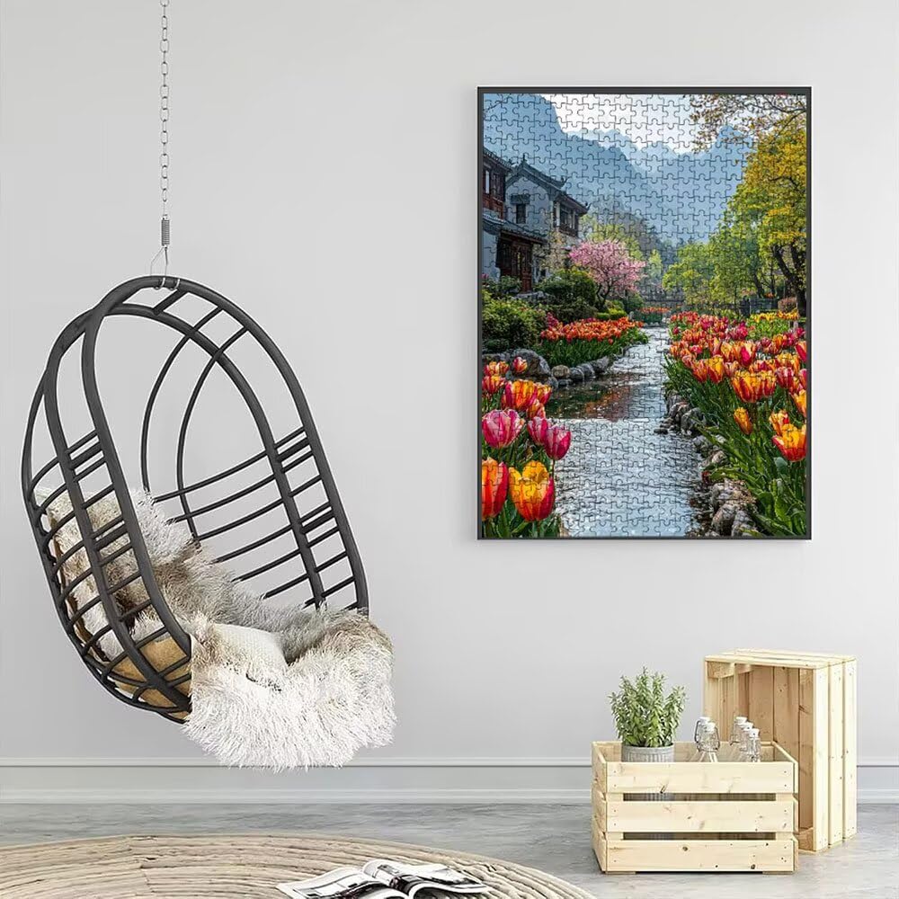 Puzzle 6000 sztuk, kwiatowe puzzle ogrodowe dla dorosłych 6000, drewniane puzzle, klasyczne gry edukacyjne, niemożliwe wyzwanie, rodzina gier, kreatywny prezent DX0YL1-413