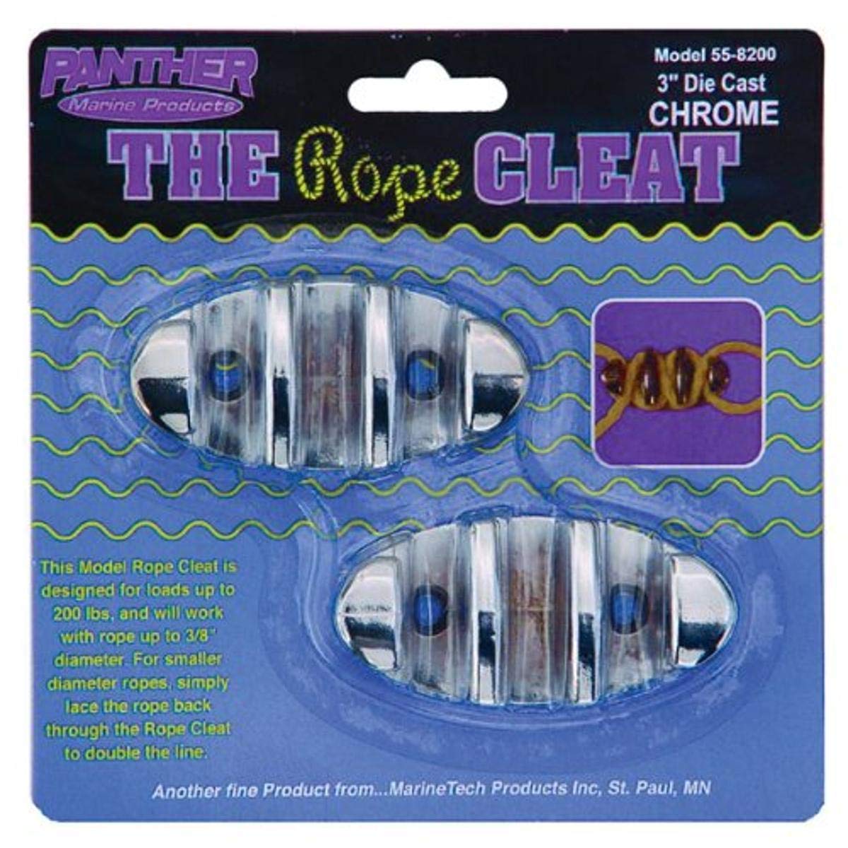 Panther 55-8200 3" Chrome Gripper Rope Cleats