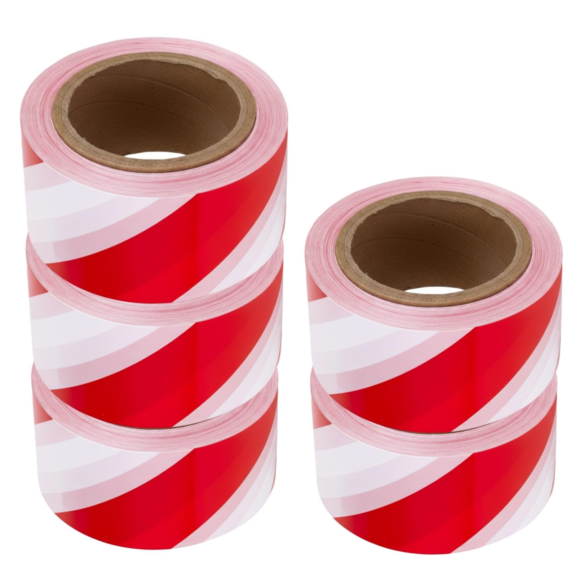 Absperrband - Rot & Weiß, 100m x 7.5cm Warnband, Haftfreies Sicherheitsband zur Gefahrenkennzeichnung(5 pcs)