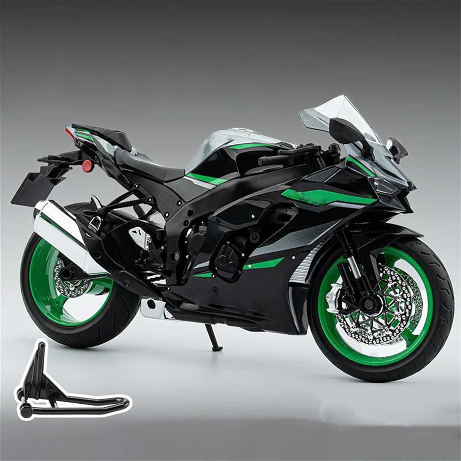 Modello di Giocattolo Motocicletta Suono E Luce Casa Giocattoli Collezione Hobby Regalo 1:9 per Kawasaki per Ninja ZX-10R Modello in Lega Pressofusa(Black)