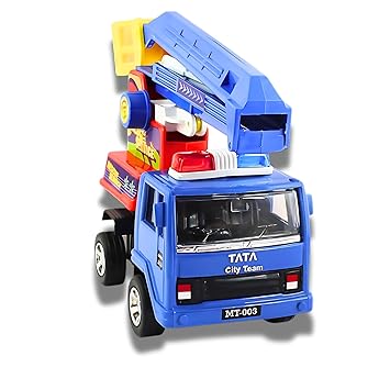 WooZee.. Pull Back Crain Rescue Service Truck, Non-Toxic Miniature Scaled Model, No Battery, No Remote