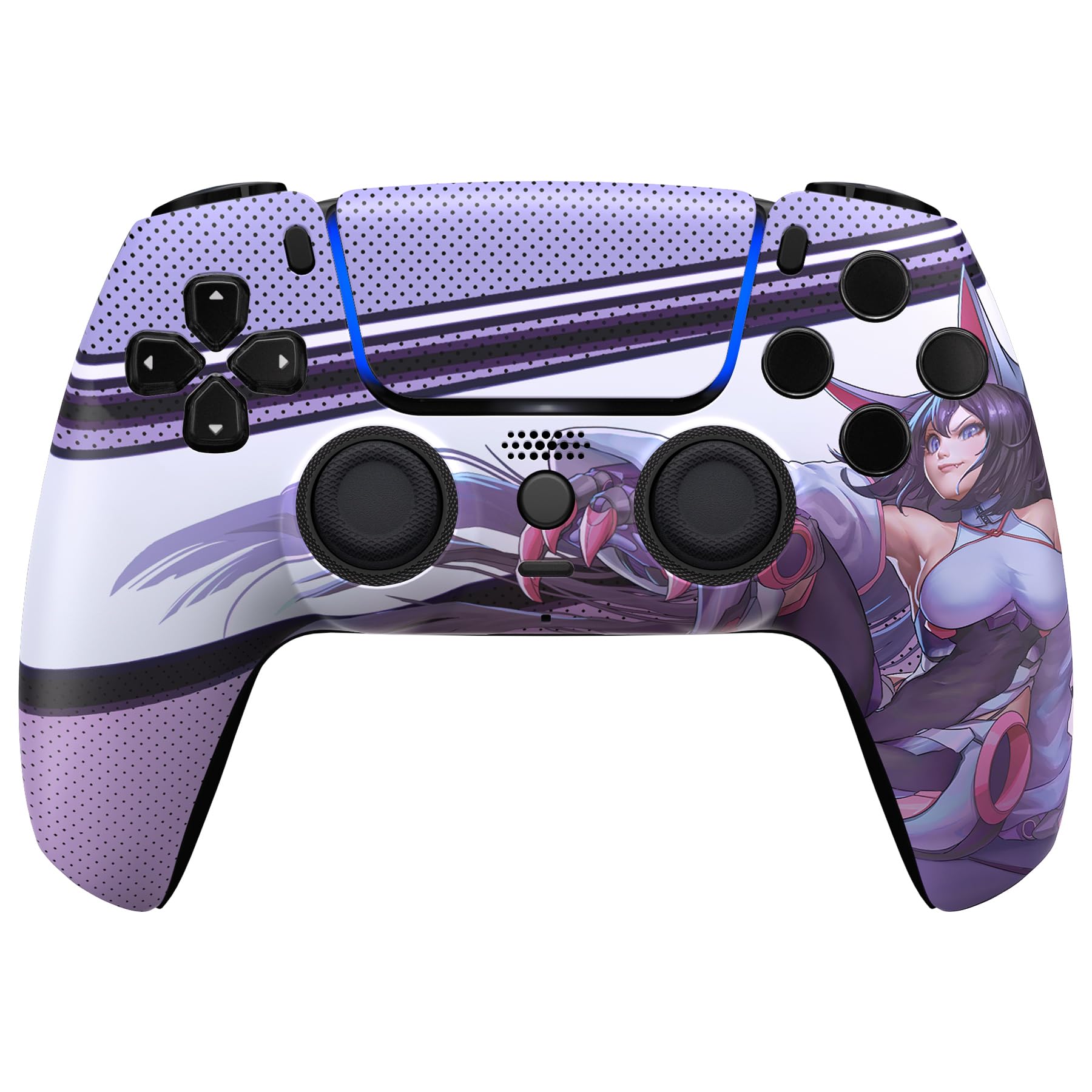 eXtremeRate Luna Cover per ps5 Controller Joystick,Shell Frontale Touchpad Ricambio,Scocca Ridisegnata&Anelli per ps5 Joypad BDM 010/020/030/040/050-Neko Mecha