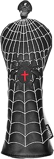 Fundas para cabeza de golf bordadas de araña, color negro, para conductor/madera de Fairway/híbrido/hierro