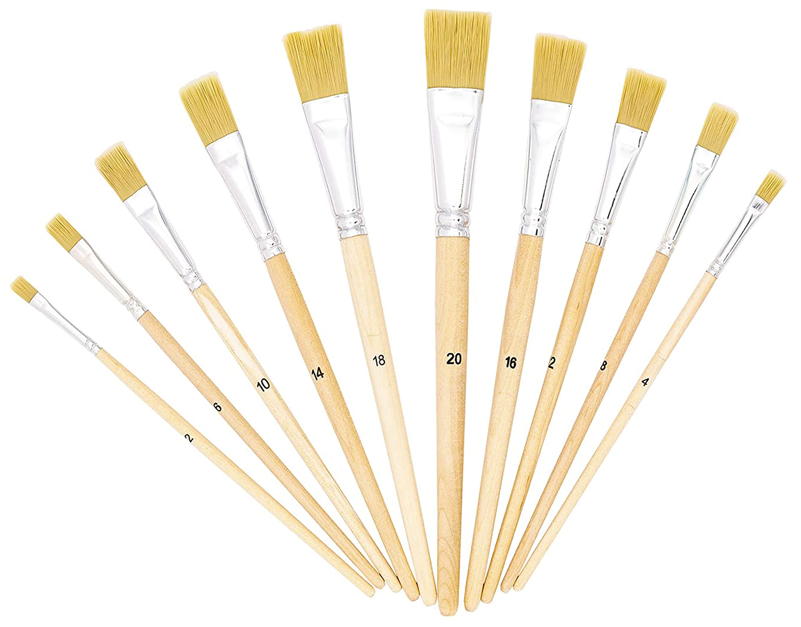 Set di pennelli scolastici, 6 pezzi, pennello con setole 2,4,6,8,10
