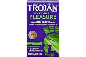 Trojan Extended Climax Control Condoms: Prolonged Pleasure, Pack of 6