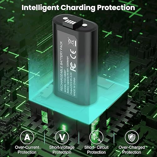 Miniatura 5 de YCCSKY Paquete de baterías recargables para Xbox Series XS y Xbox One, paquete de 2 baterías Xbox de 1200 mAh para Xbox Series XXbox Series SXbox