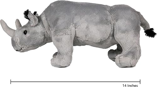 Miniatura 2 de Ice King Bear Animales salvajes de animales de peluche de la familia del zoológico (rinoceronte gris, 14 pulgadas)