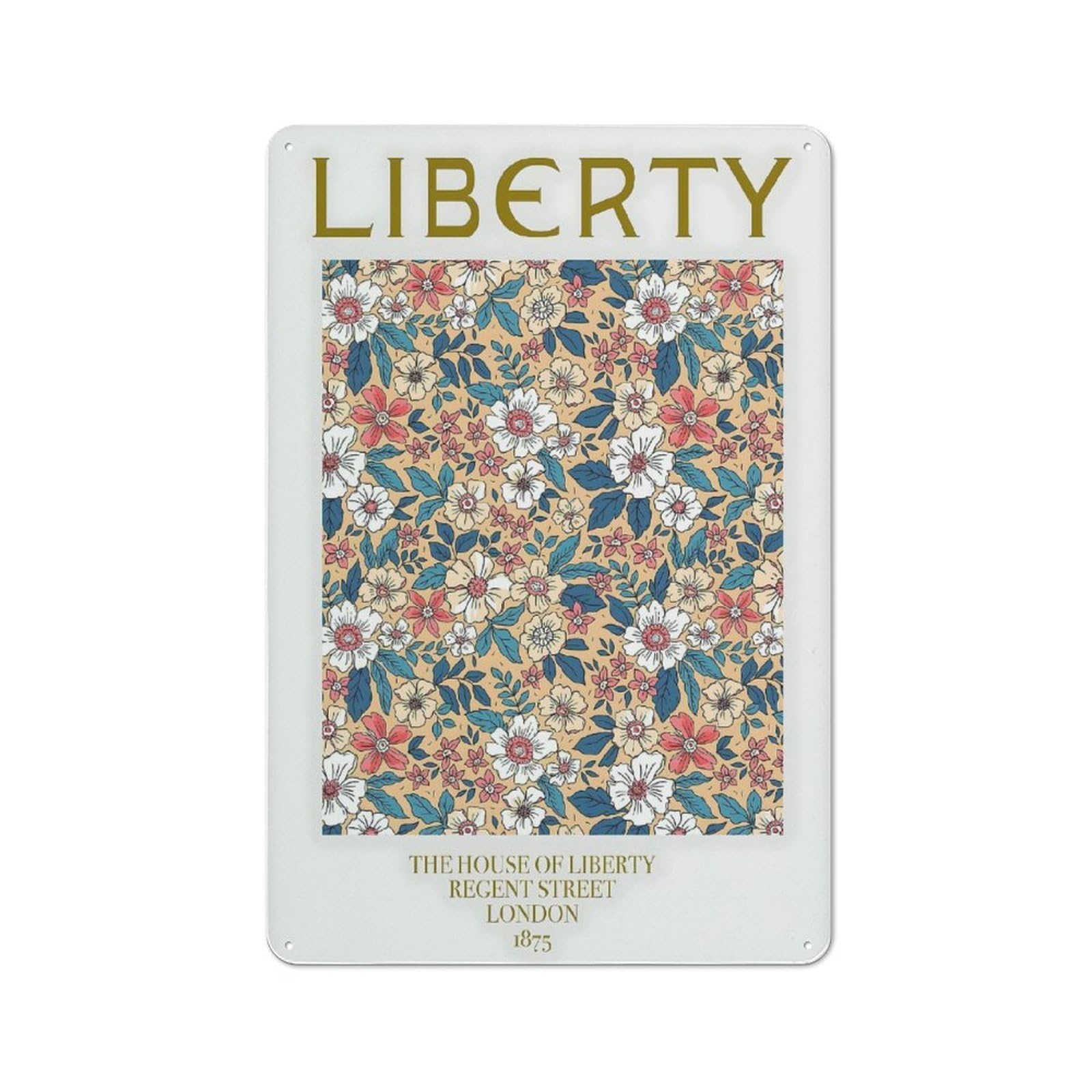 Junmoney Style-23 Iberty House Of Liberty Vintage Metal Wall Decor 30X20cm, Tin Sign For Cafe, Pub, Workshop Or Home Bar, Small Accent For Blank Walls
