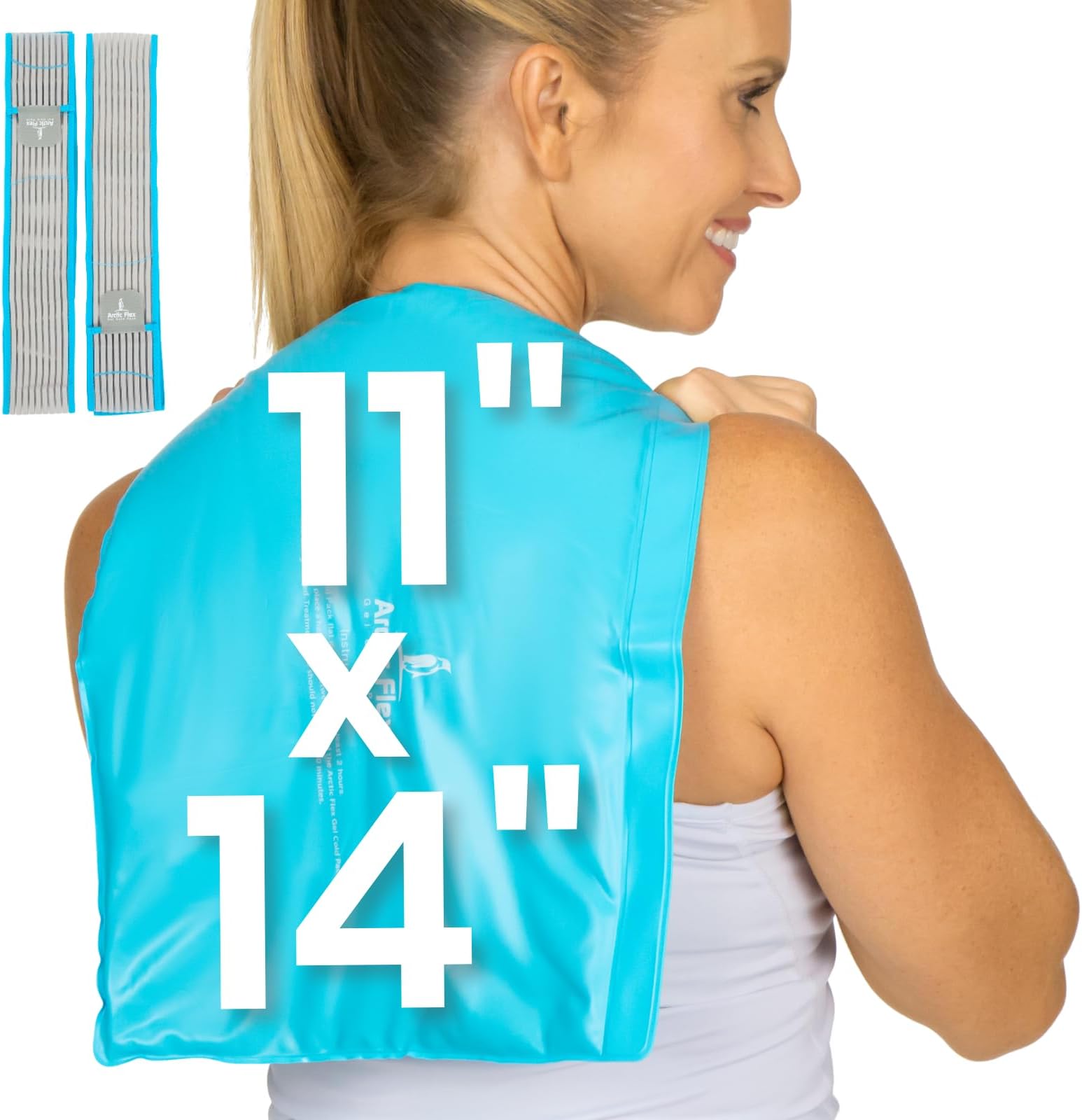 Arctic Flex Gel Ice Pack Cold Therapy Ice Bag Reusable Medical Freezer Pad Hot Heated Compress Wrap For Knee Shoulder Back And Ankle Flexible Soft & Instant X-Large (11" x 14") Multi