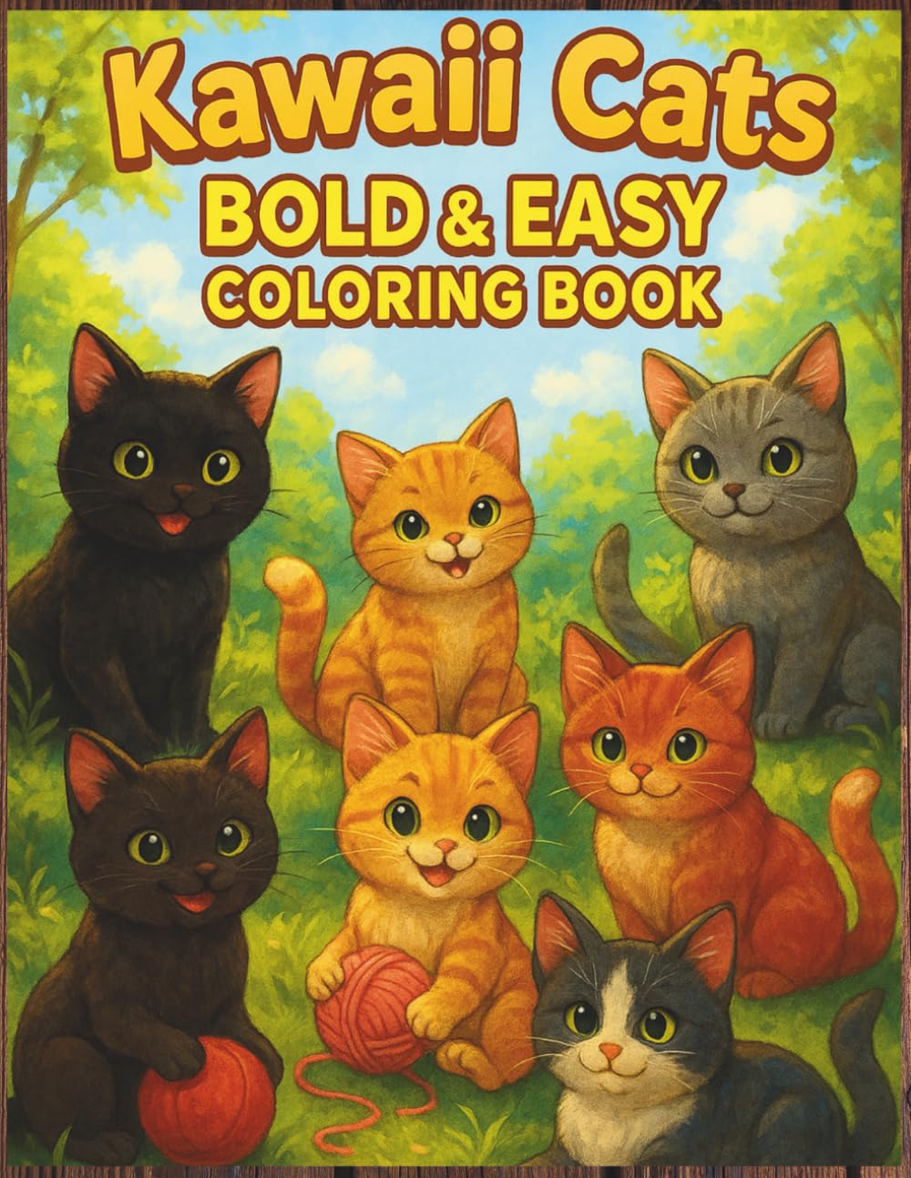 Kawaii Cats Bold and Easy Coloring Book: Cute & Adorable Minimalist Cat Designs for Stress-Free Coloring Fun: 50 Simple & Relaxing Cat Coloring Pages ... • Stress Relief • Fun & Creative Designs