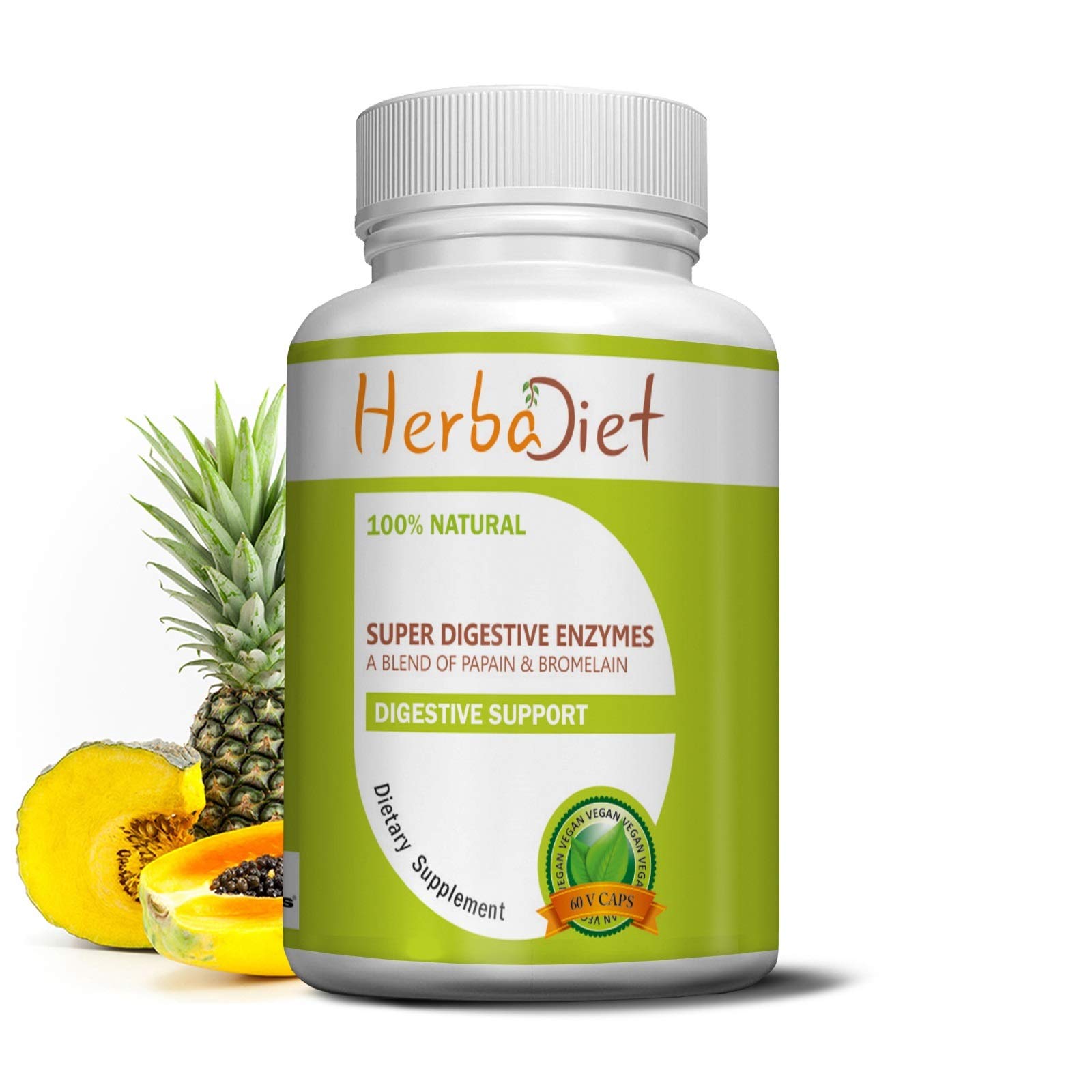 Digestive Enzyme Supplements | Bromelain & Papain Extract 500mg Capsules | Proteolytic Enzymes with 