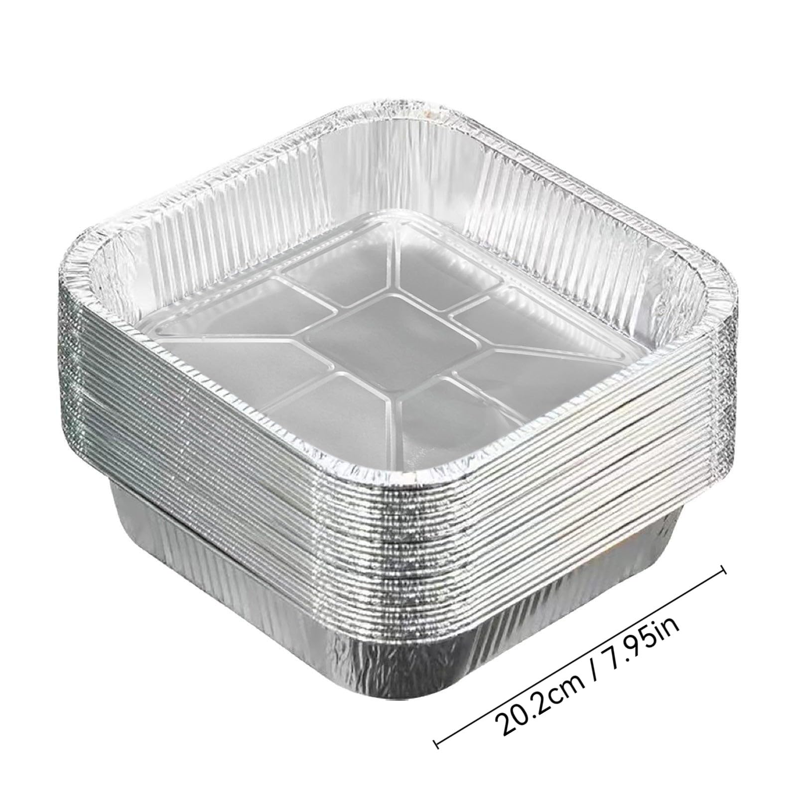 Generisch Lot de 10 moules à gâteau carrés en aluminium, 20 x 20 cm, jetables