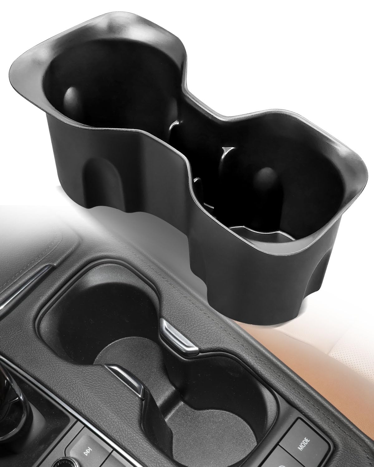 Car Cup Holder Insert Fit for Cadillac XT4 2019 2020 2021 2022 2023, TPE Removable Center Console Cup Holder, Raised Limit Design and Easy to Clean