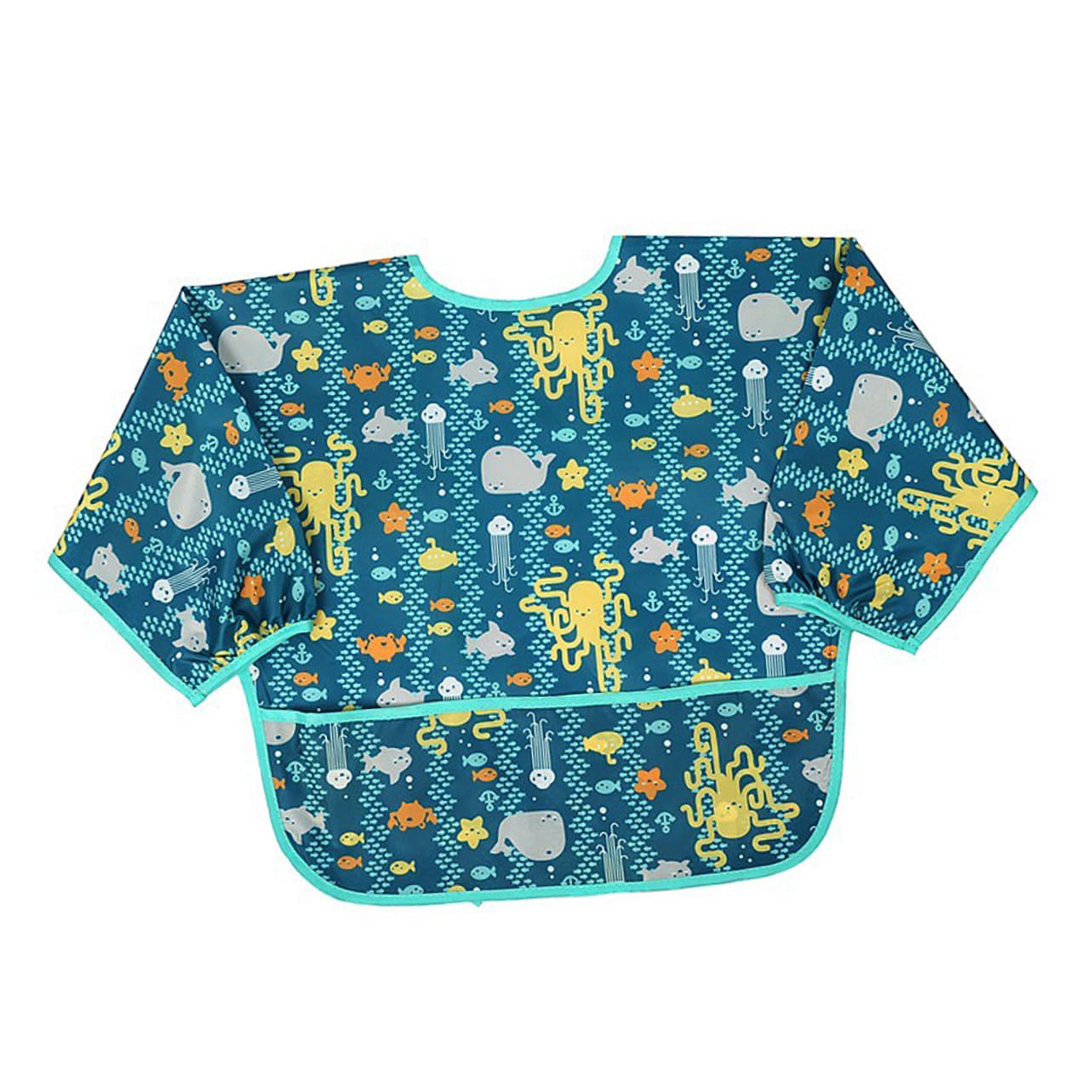 Abaodam 4pièces Tablier Étanche à Manches Longues Pour Garçon Fille Respirante Pour Repas Activités Créatives Couleurs Et Motifs Aléatoires