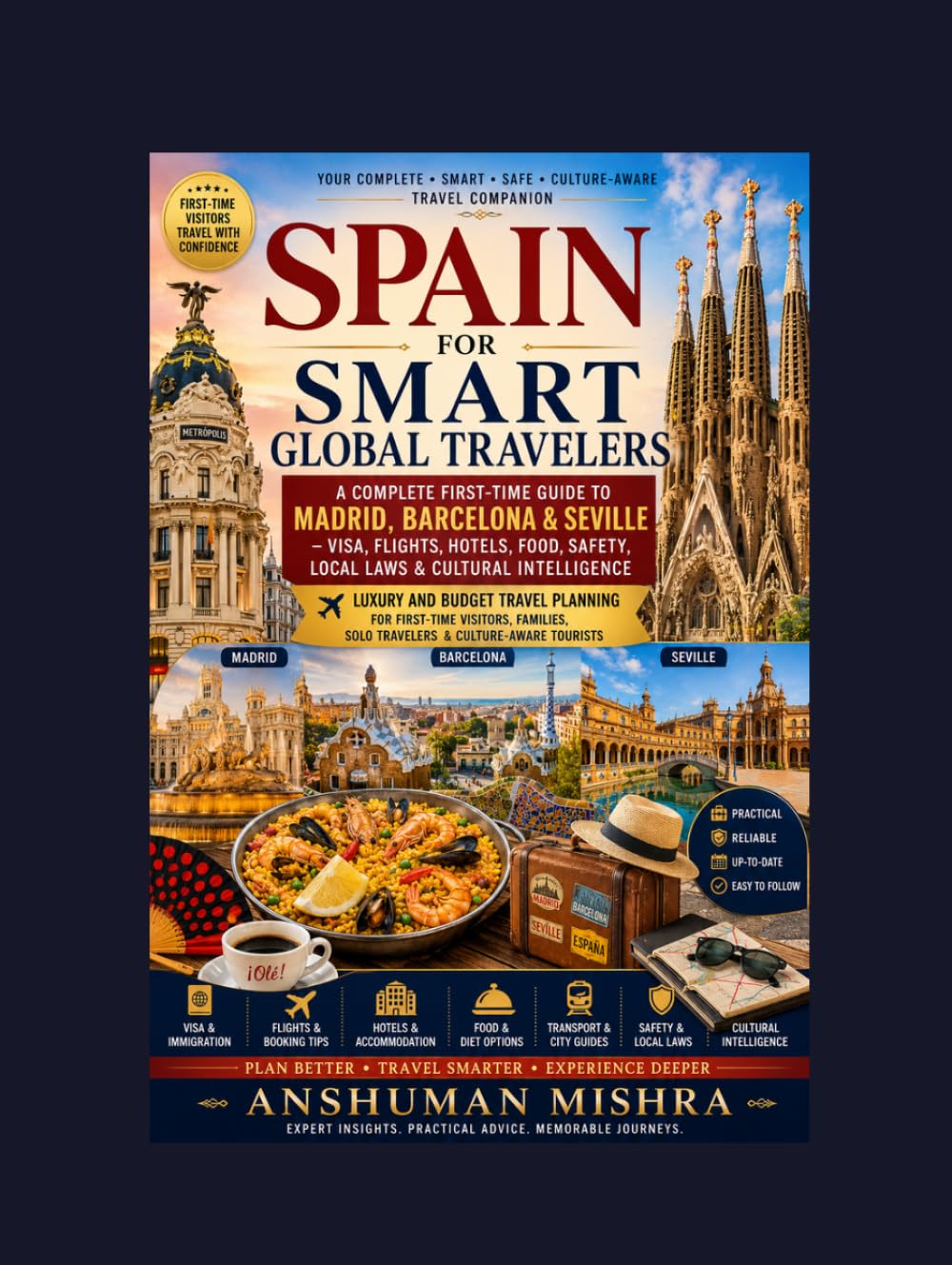 Spain for Smart Global Travelers: A Complete First-Time Guide to Madrid, Barcelona & Seville – Visa Flights, Hotels, Food, Safety, Local Laws & Cultural Intelligence