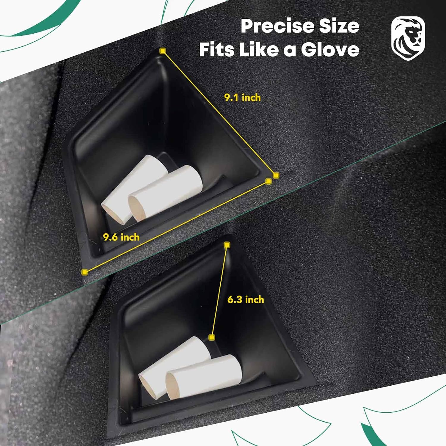 YHTAUTO Trunk Side Organizer Storage Box with Lids Fit for Tesla Model 3 Accessories 2021 2022 2023 TPE Rear Trunk Storage Bins Flocking Waterproof Odorless (Not Fit 2024 Model 3 Highland)