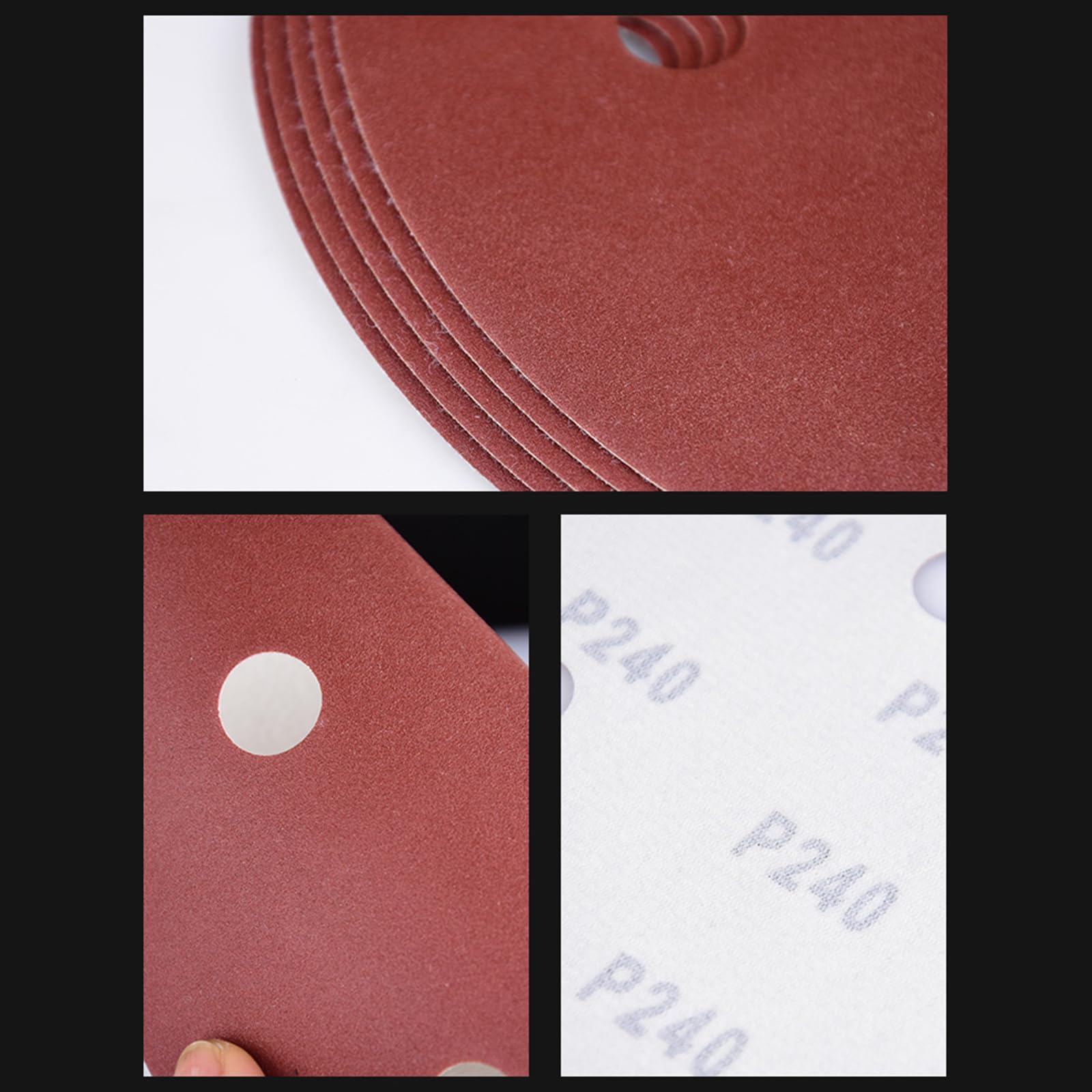 Professionelle 9-Zoll Gipskarton Schleifscheiben 50 Stück Schleifmittel mit 6-Loch Belüftungsdesign für Gipskarton Schleifpapierblätter mit Klettverschluss