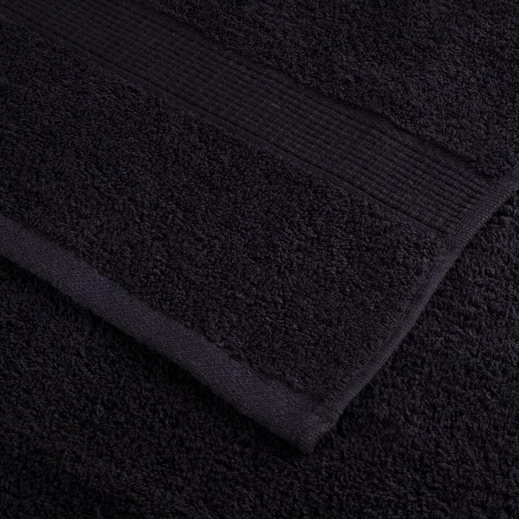 vidaXL Toallas de Sauna 2 uds 100% algodón Negro 80x100 cm 600 gsm, Toalla, Toalla súper Suave, Toalla Sauna Desnuda, Toalla con Lazo para Colgar