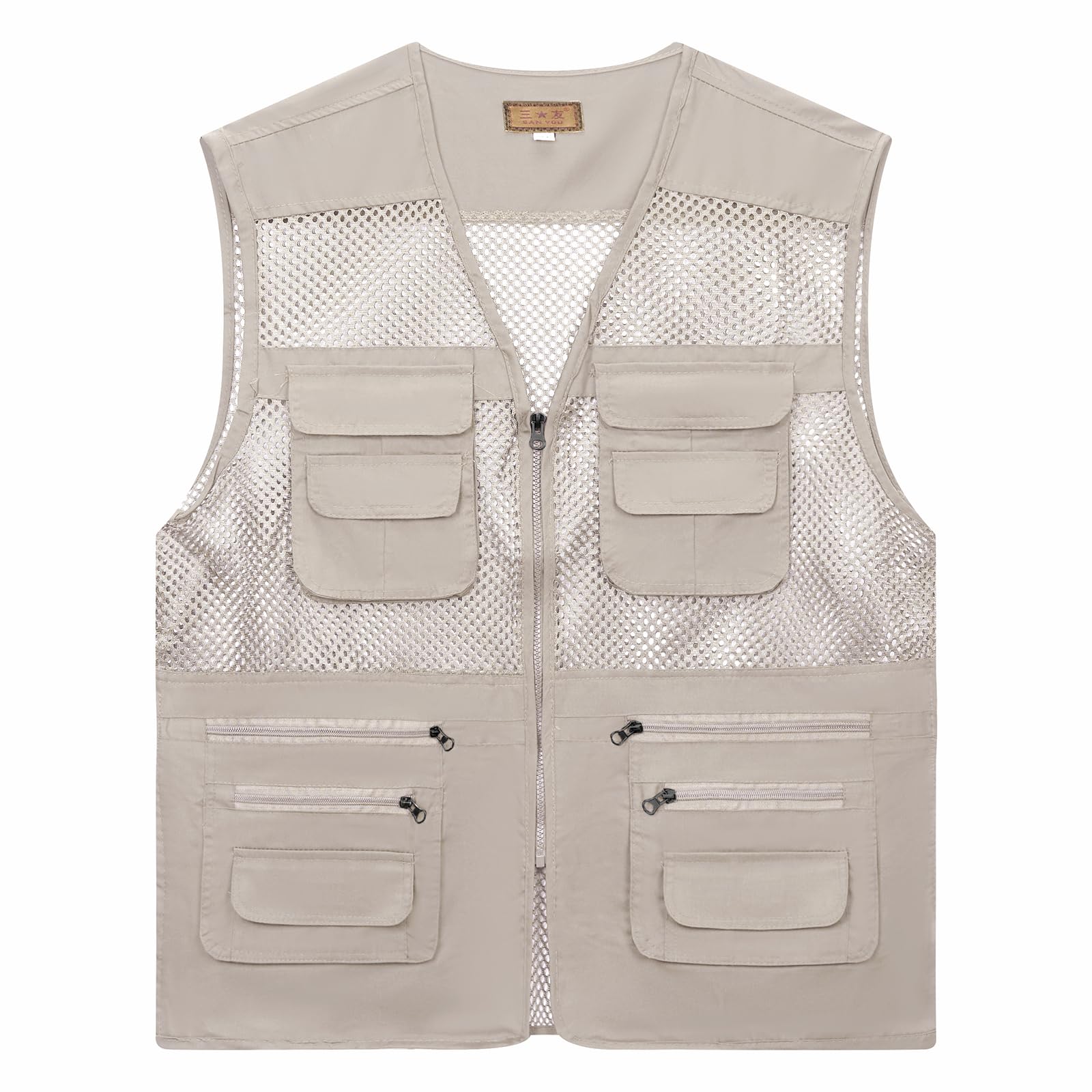 AOTORR Men's Utility Fishing Vest Lightweight Outdoor Work Safari Travel Multi Pockets Waistcoat Jacket