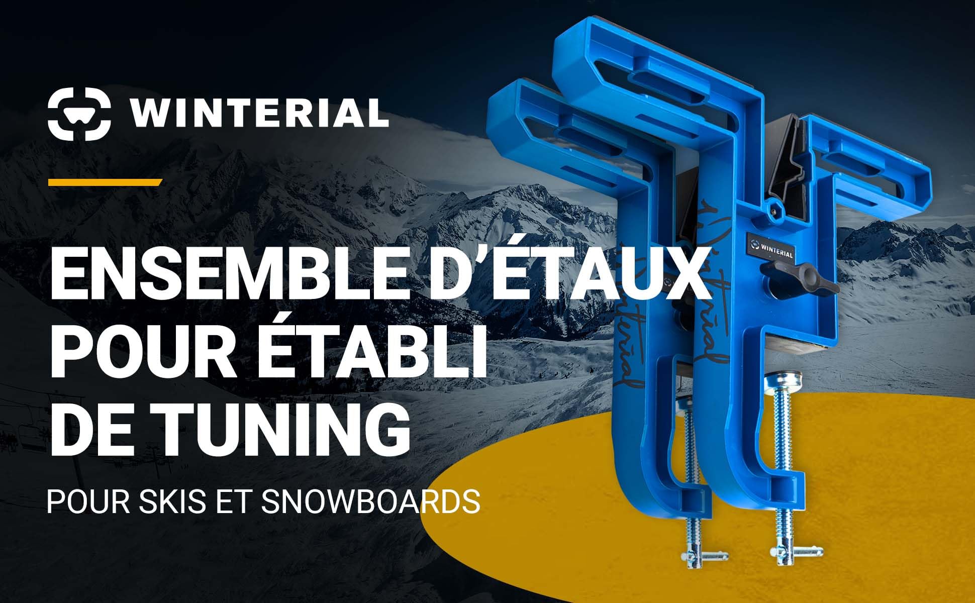Winterial Étau à Skis et Snowboard Set de 2 Réglable Positions Horizontales Verticales