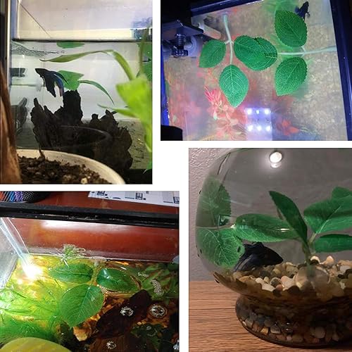 Miniatura 5 de Paquete de 5 accesorios para reposo de peces Betta, hamaca de hojas, almohadilla de hojas para peces beta, copa de peces para peces, crianza de