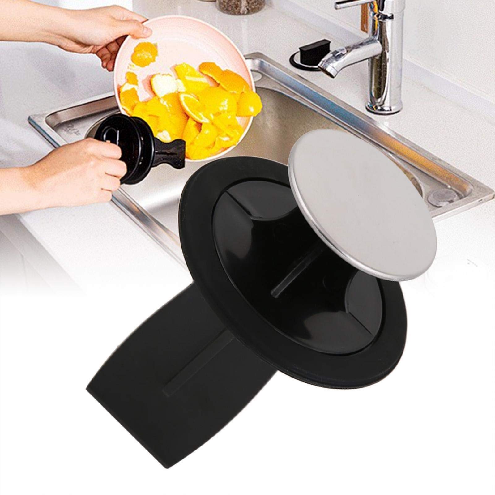Kuuleyn Black Food Waste Disposer,Sink Plunger Kitchen,Sink Waste Kit,Garbage Disposal Strainer, Multi-Functional Kitchen Sink Drains Food Scraper,Food Disposal Sink, Water Plug Dispenser Accessory