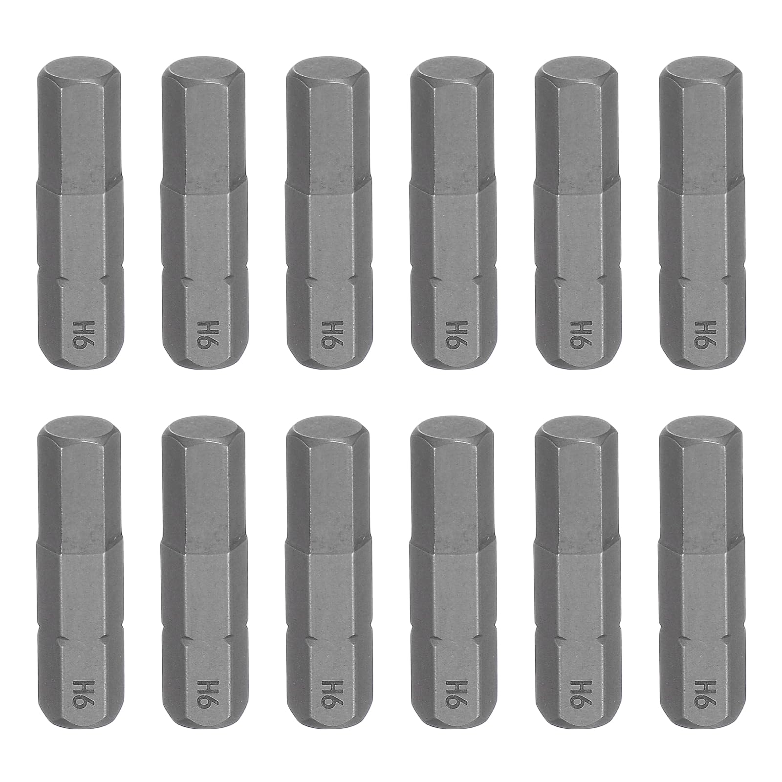 sourcing map 12pcs H6 Hex Screwdriver Bit 1/4" Hex Shank 25mm/1" Length Magnetic Hexagon Head S2 Steel Screw Driver Bit for Precision Repair
