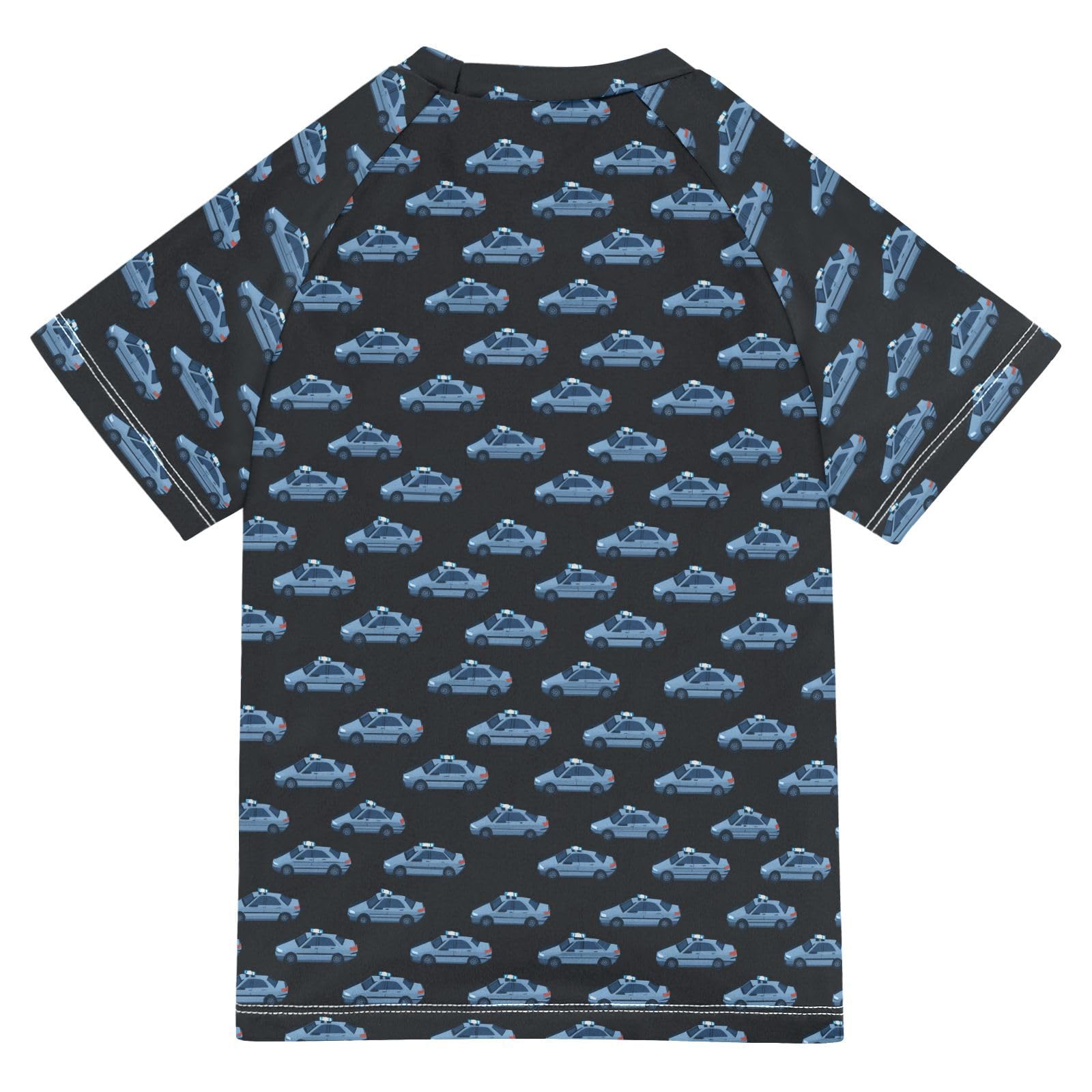 Kids Bathing Suits Boys Short Sleeve Rashguard Girls 7T Police Car Herd Black