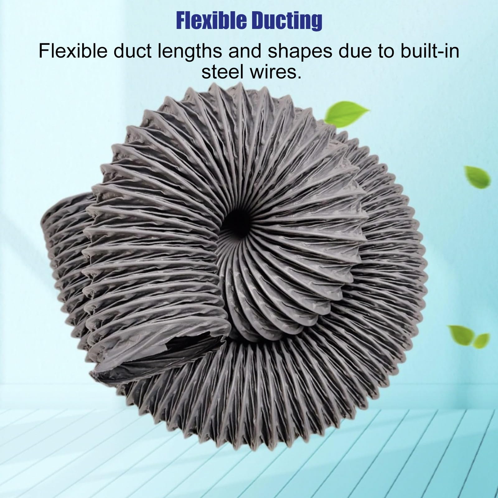 Manguera flexible de nailon grueso de 26 pies para casas verdes, baño, secador, habitaciones, kit de manguera de ventilación resistente con abrazaderas de 17 3/4 pulgadas de diámetro