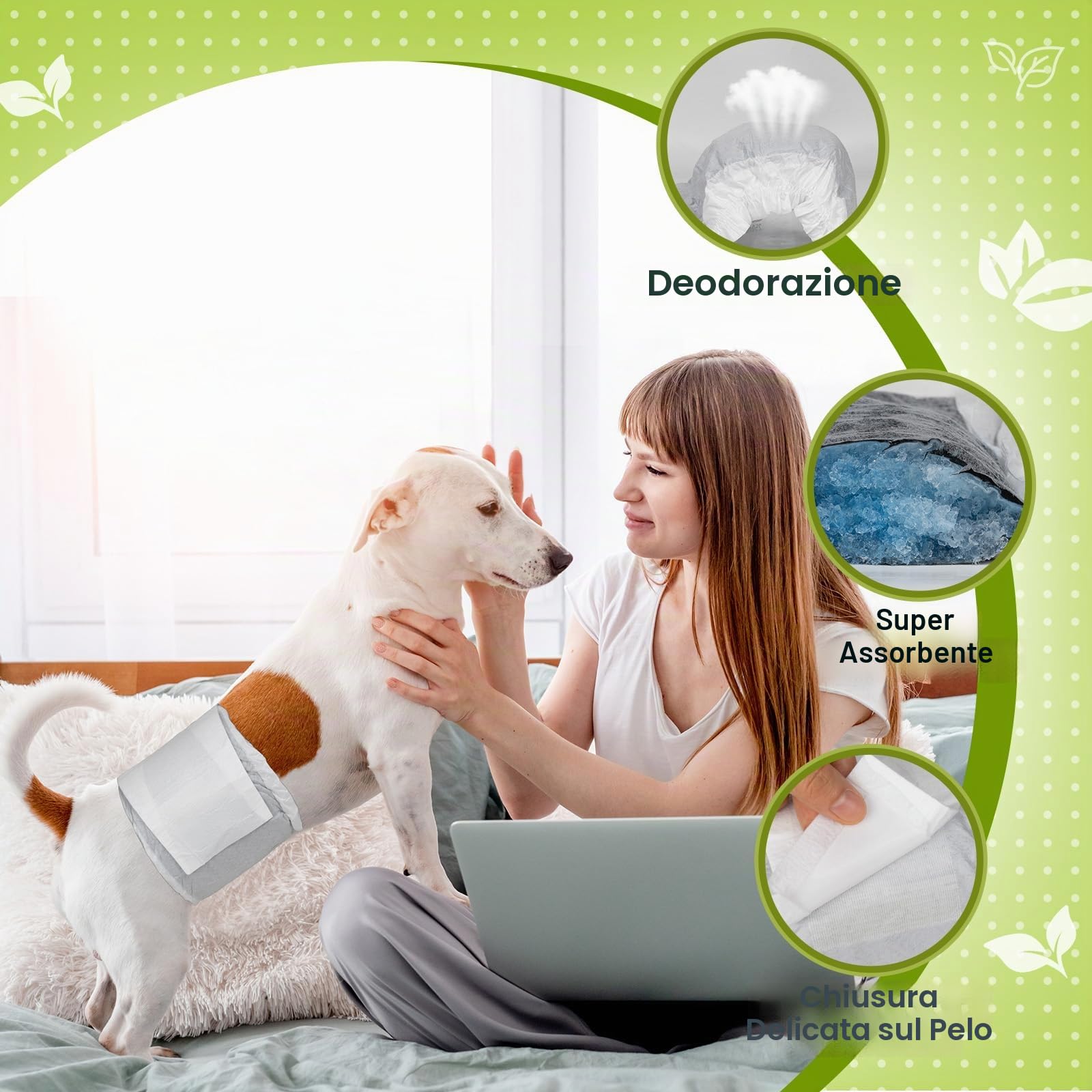 Dono Pannolini per cani maschi, 48 pezzi, fascia pancia per cani maschi, pannolini per cani maschi al carbone, super assorbenti, fasce per cani per incontinenza, viaggi, calore, problemi di marcature