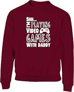 Hippowarehouse Shh. I'm Playing Video Games with Daddy Kids Children's Unisex Jumper Sweatshirt Pullover