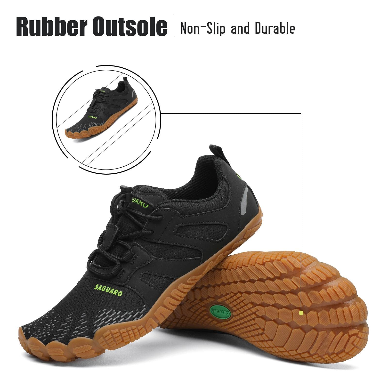 SAGUARO Minimaliste Barefoot Scarpe da Corsa Uomo Piedi Nudi Trail Running