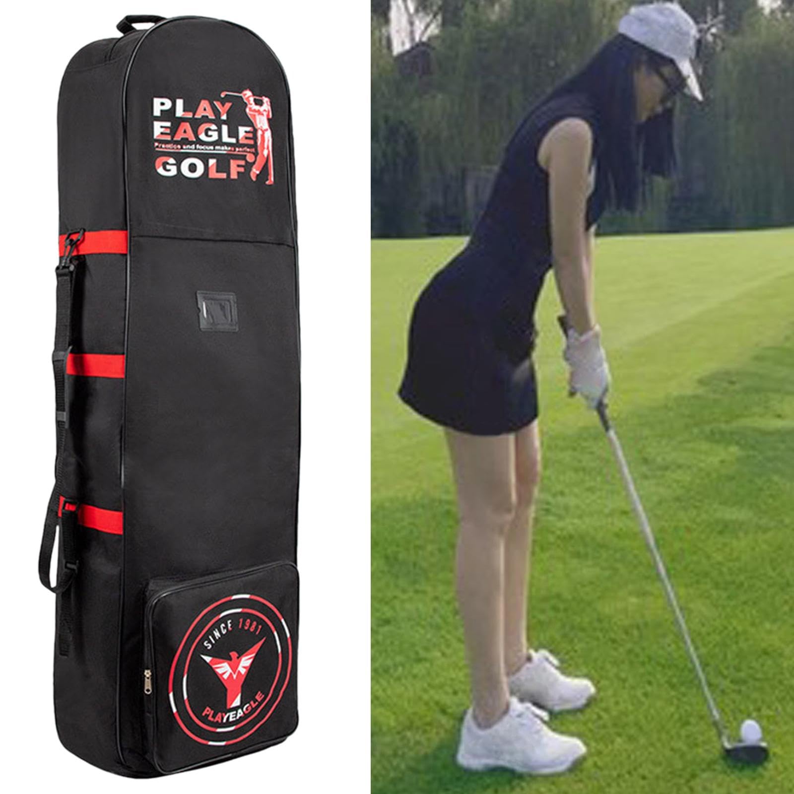 Borsa da Viaggio per Golf per Compagnie, Custodia da Viaggio Pieghevole di Grande capacità con Ruote, Borsa Porta Mazze da Golf per Sport all