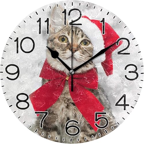 Miniatura 24 de Cactus in Desert3 - Reloj de pared con pilas, sin tictac, silencioso, de cuarzo, analógico, rústico, estilo rural, redondo, decoración retro para el