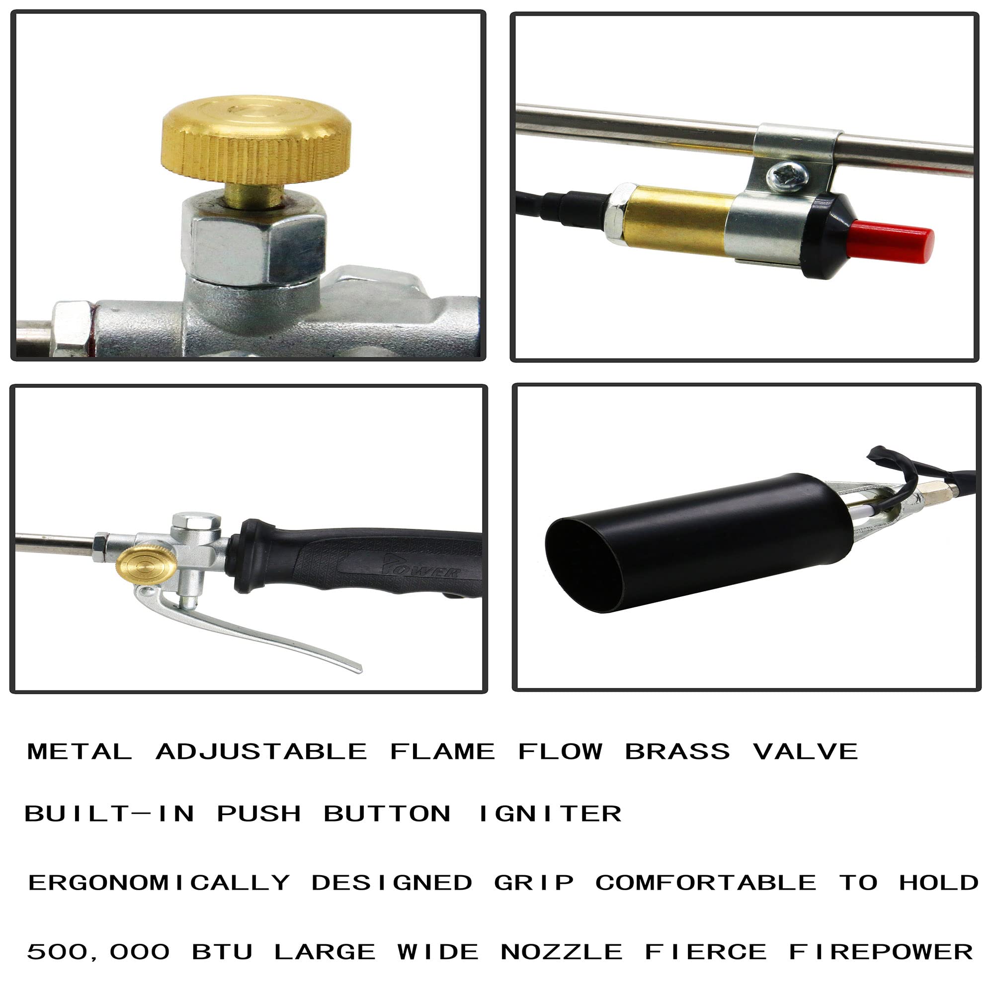 Propane Torch Weed Burner Torch, Flamethrower High Output 500000 Btu
