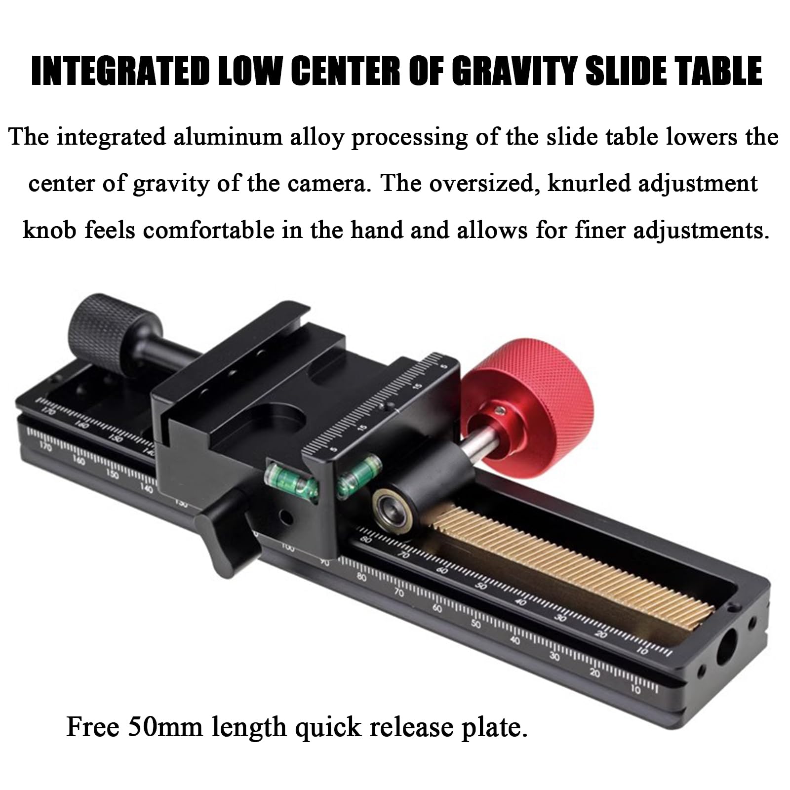 Cursore Macro 4 Vie Per Fotocamera | In Lega Alluminio-Magnesio, Movimento 5cm Laterale E 10cm Longitudinale - Foto 6